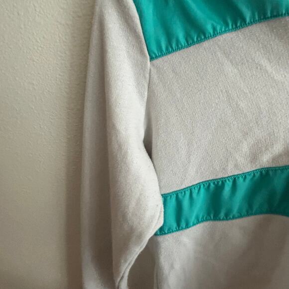 PINK Quarter Zip Pullover Sweatshirt Athletic Long Sleeve Top White Teal xS - Picture 6 of 10